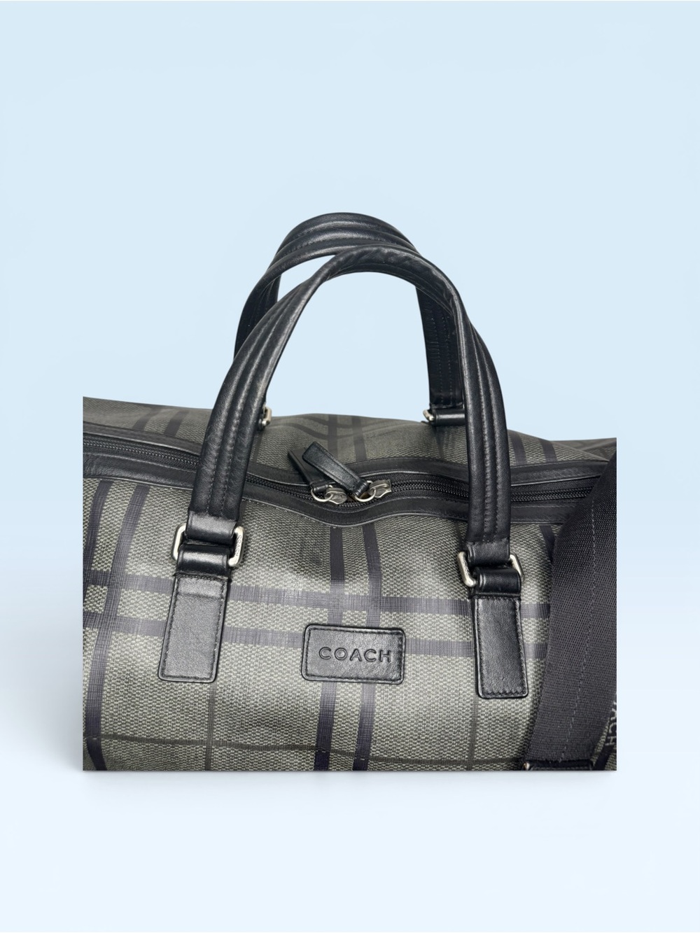 Coach Duffle Black Gray Weekender - Picture 3 of 13